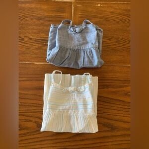 Cat & Jack Girls Sleeveless Shirt Denim White Lot Summer Casual Size 10-12 Large